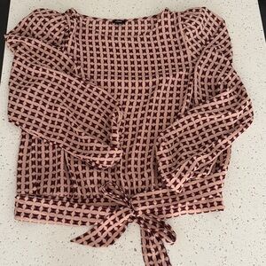 Express Blush and Burgundy Patterned Top